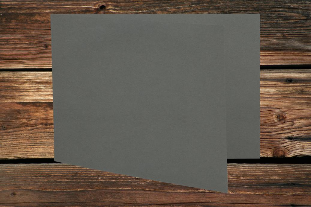 Klappkarten 105x210/420 mm langdoppelt Dunkelgrau 230 g/qm